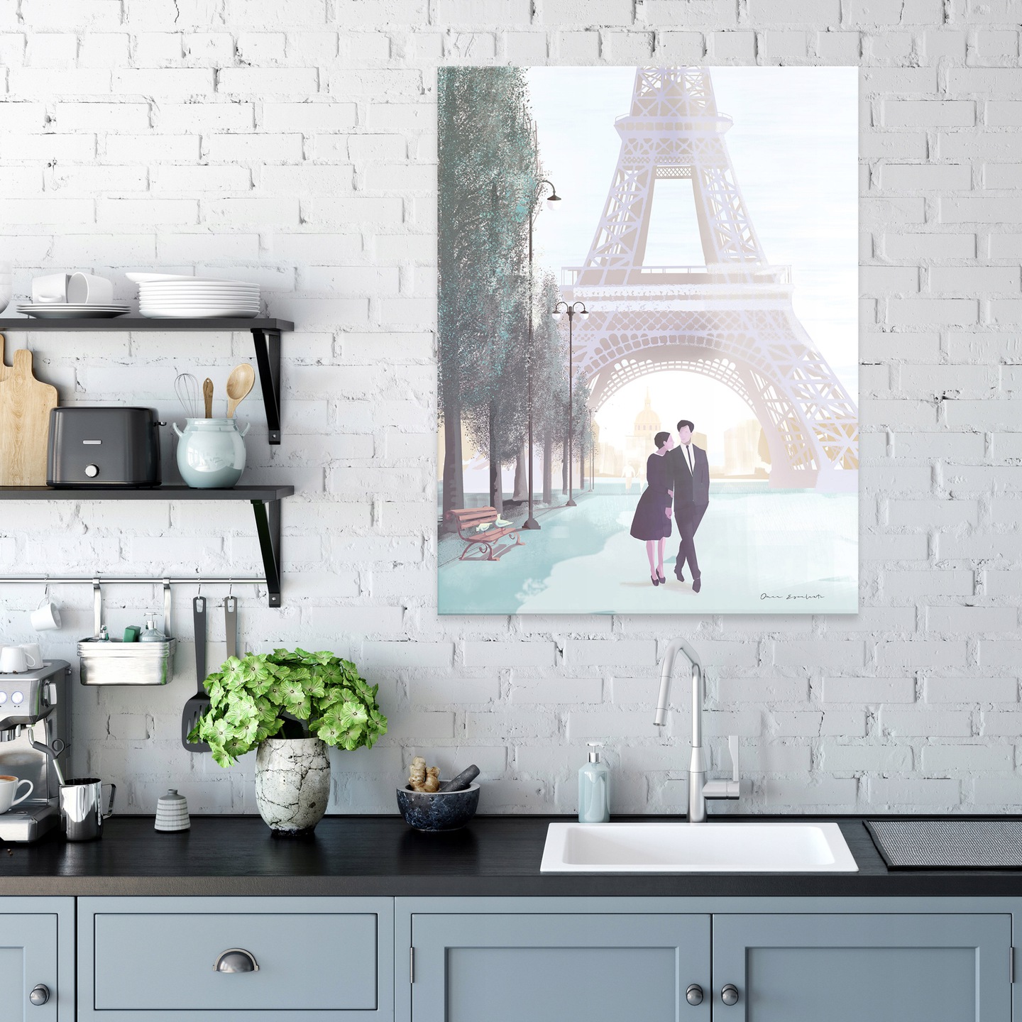 Eiffel Tower in Paris painting for the living room, canvas 60x40