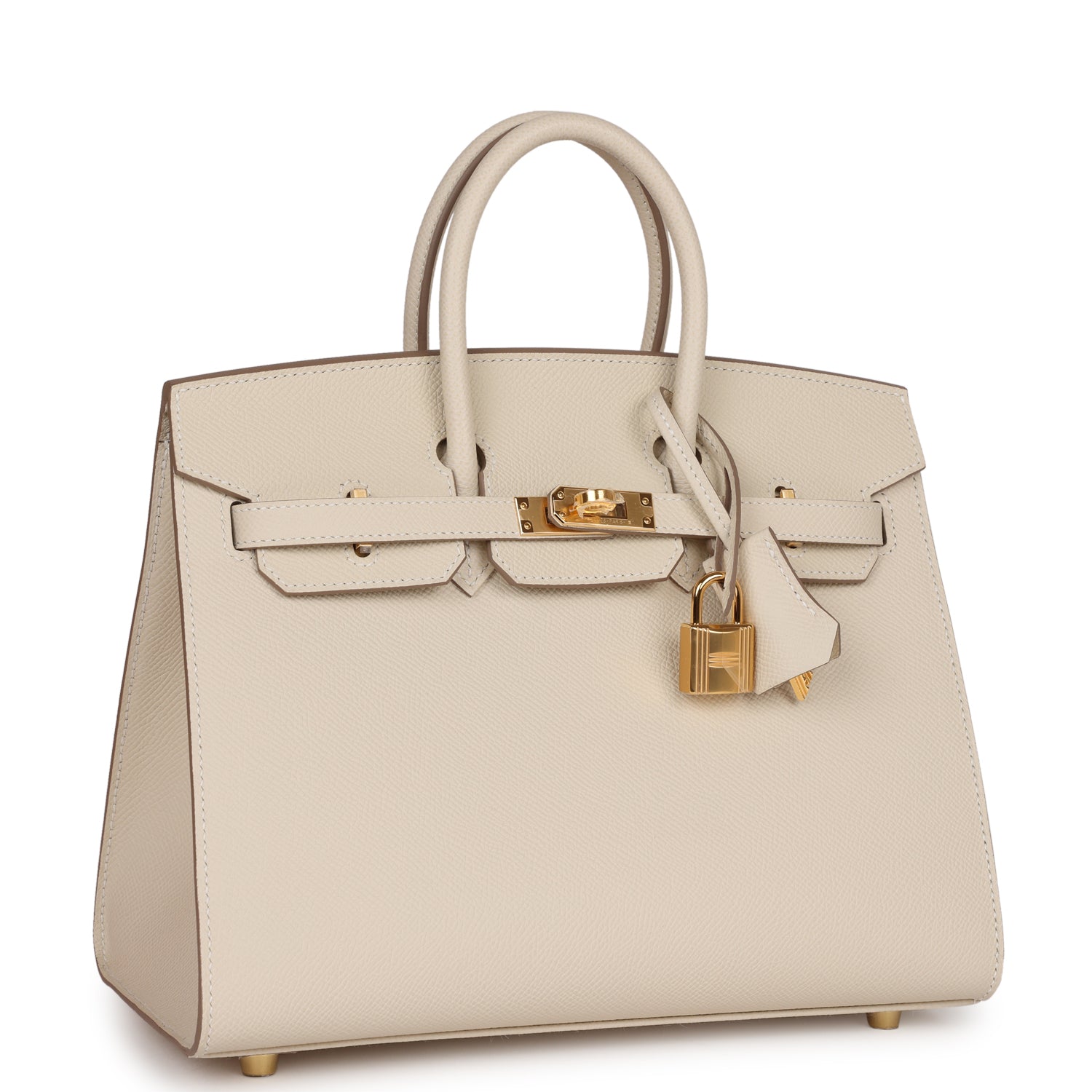 Birkin Sellier 25 Craie Epsom Gold Hardware