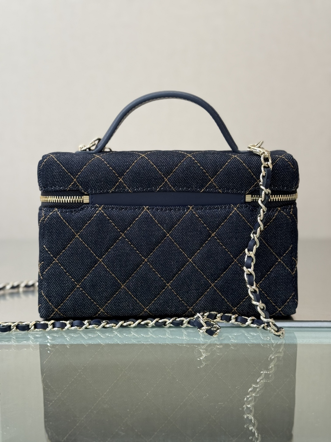 Small Vanity Case in Denim - Mocuir