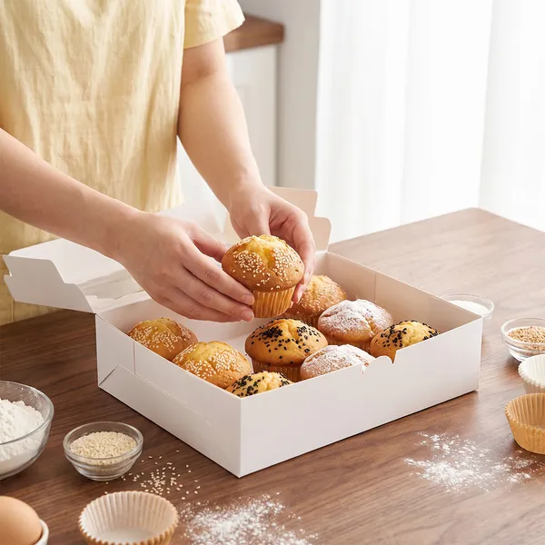 White Bakery Cookie Box with Scalloped PET Window