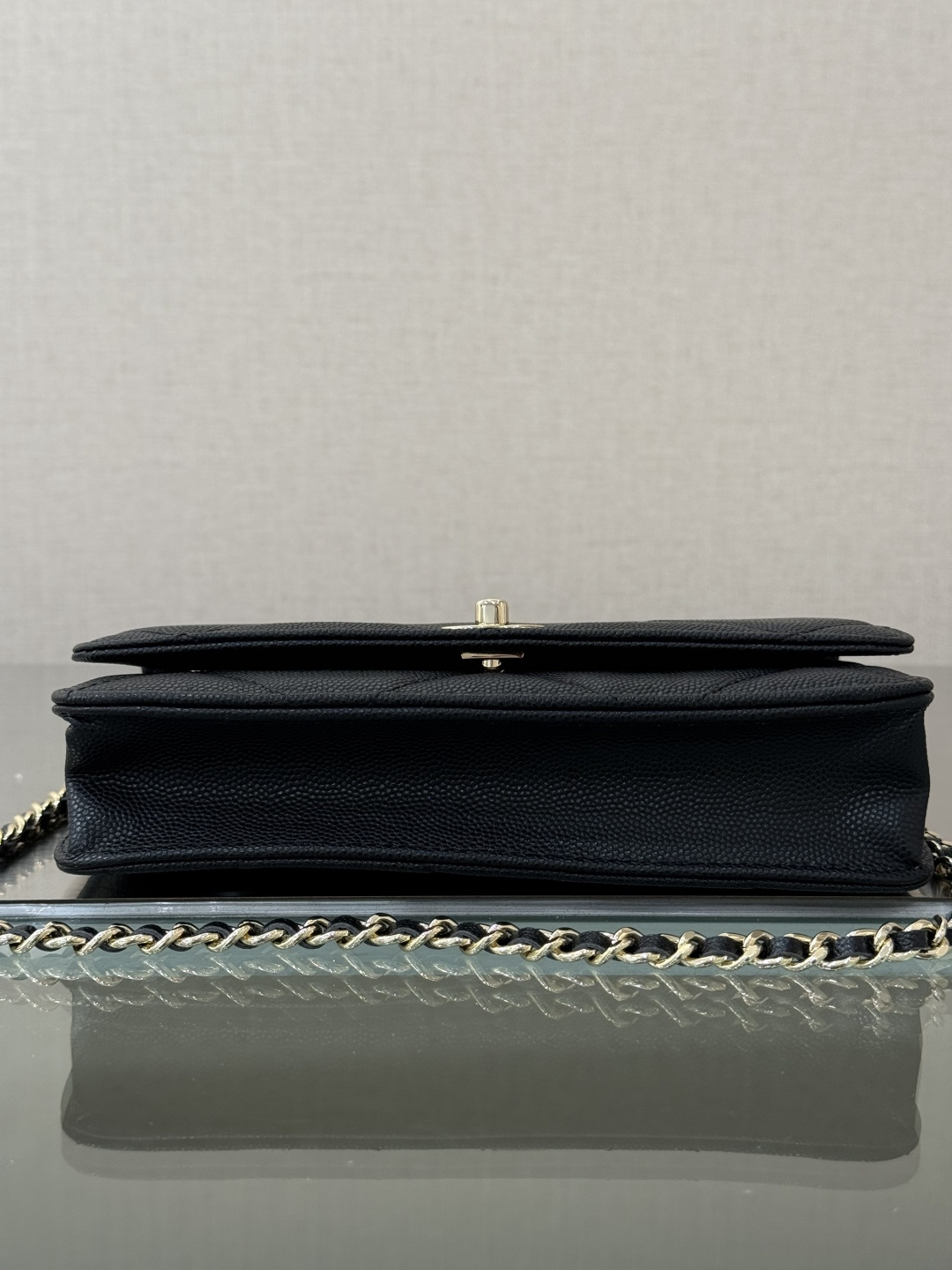Classic Wallet On Chain with Top Handle（Black） - Mocuir