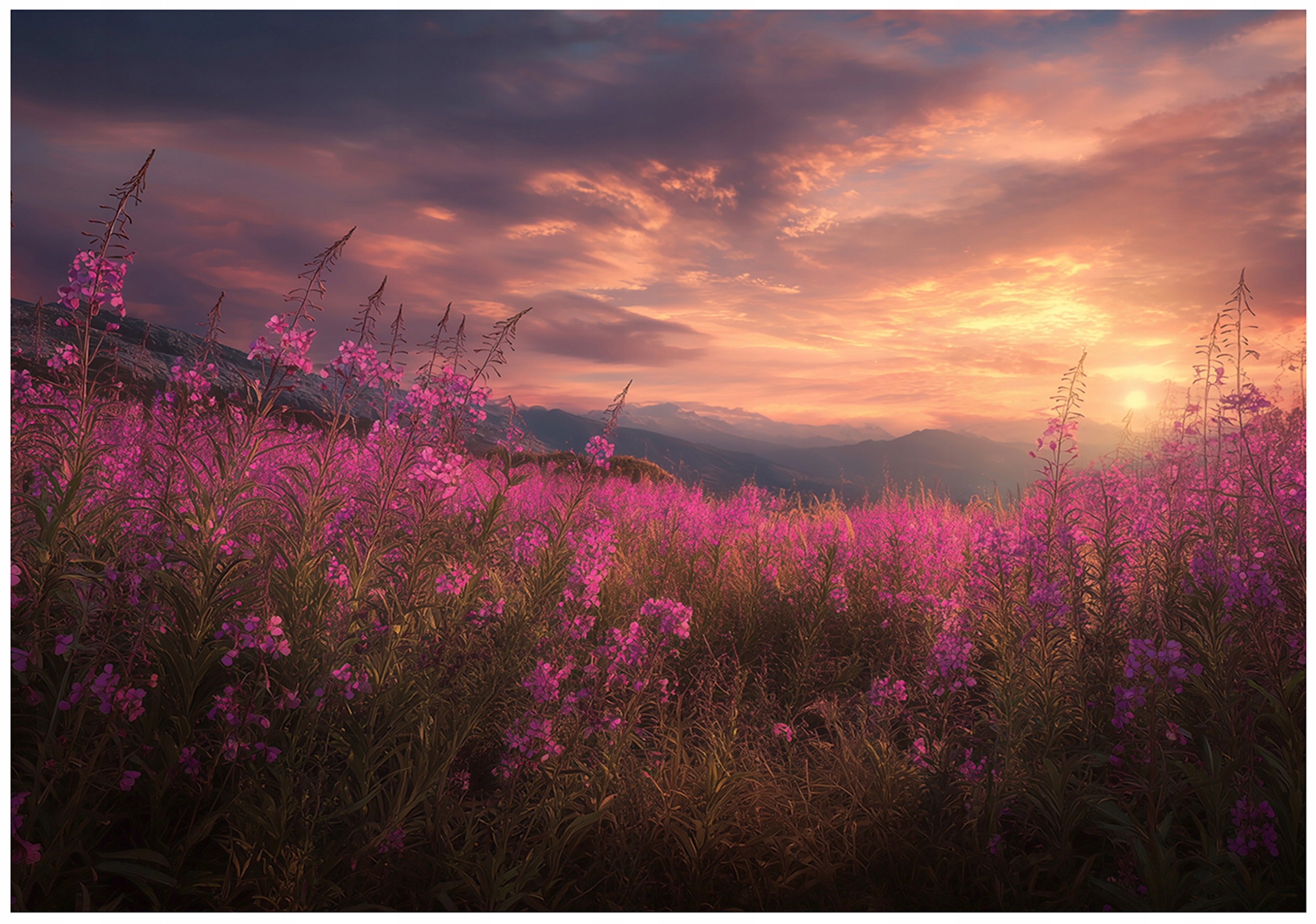 Wall mural flowers field landscape bedroom living room wallpaper non-woven