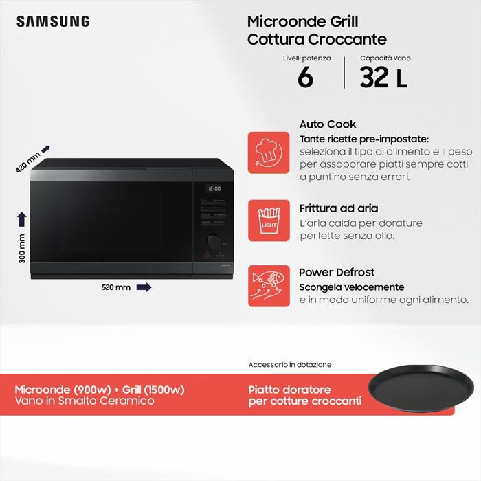 SAMSUNG - Forno microonde MG32DG4524CGE1-NERO