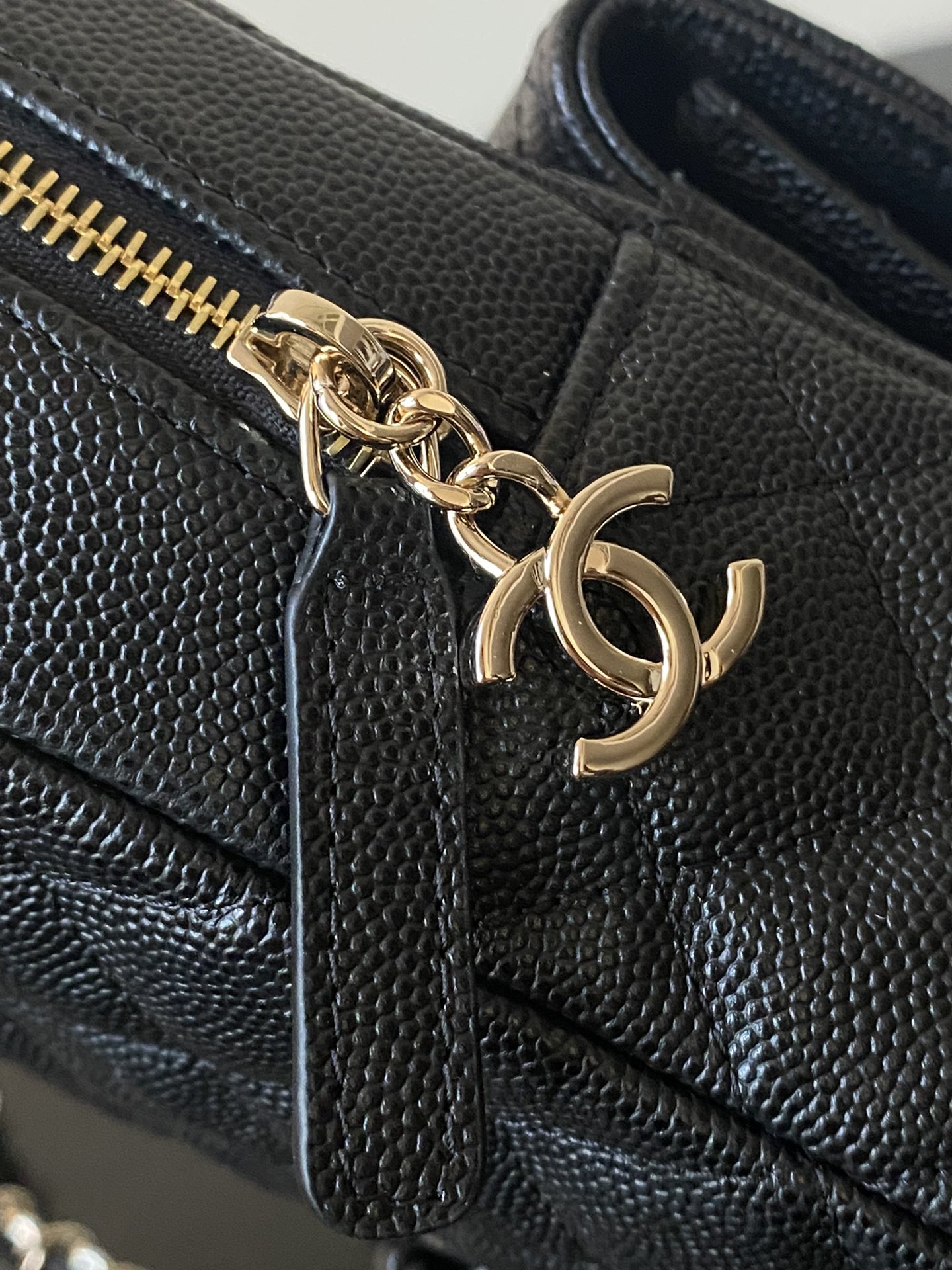 Mini Backpack with Chain (AS3787) in Black Caviar Leather with Gold-Tone Hardware, 24C Cruise Collection - Mocuir