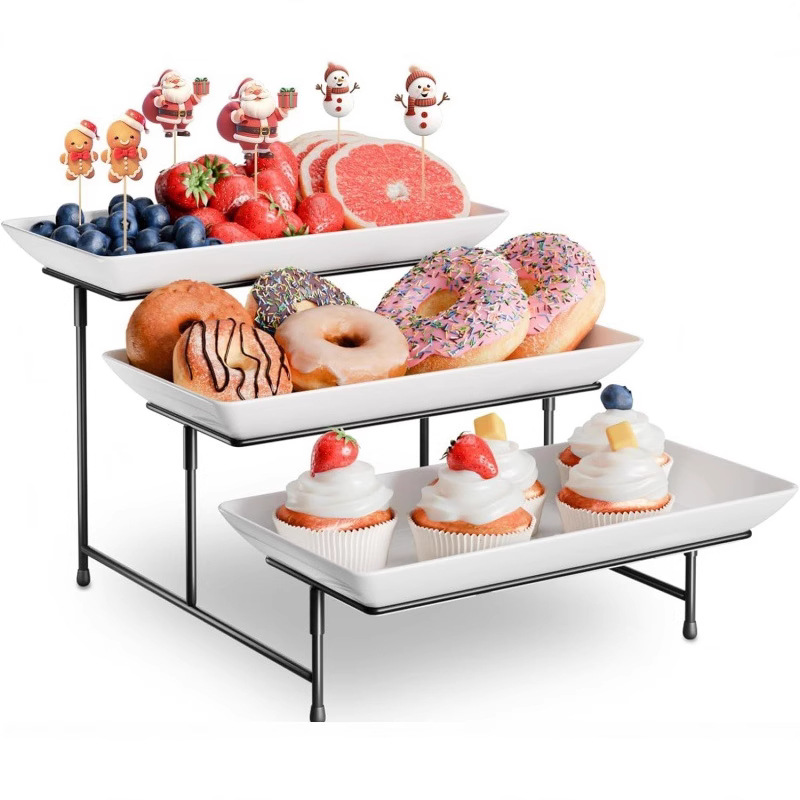 Dessert tray Multi-layer dessert rack Three-layer fruit tray Hotel dessert table self-service display rack