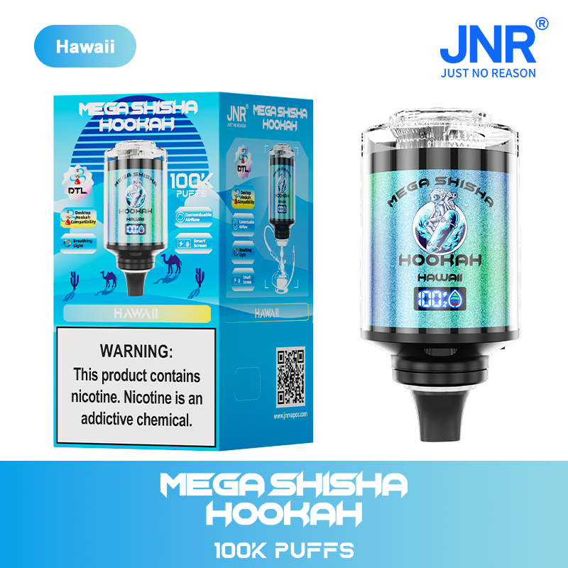 （3 pieces）JNR Mega Shisha Hookah 100000 100K Puffs Large Capacity LED Display Disposable Vape