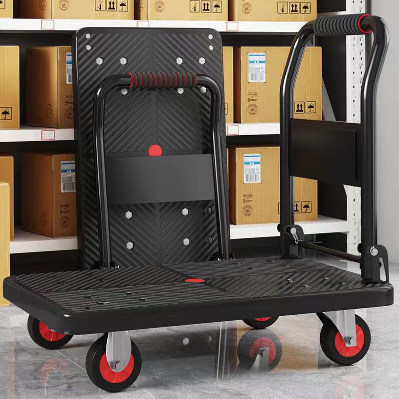 Handling trolley trailer hand trolley folding flatbed four-wheel trolley shopping cart shopping cart