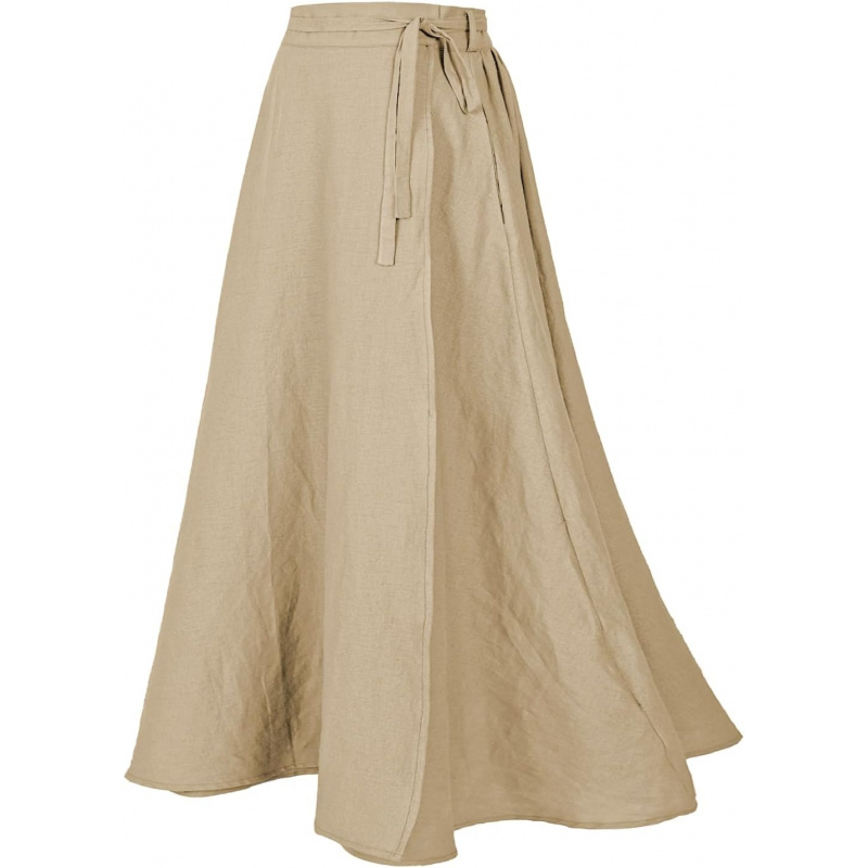 Women's Linen Wrap Skirt Casual