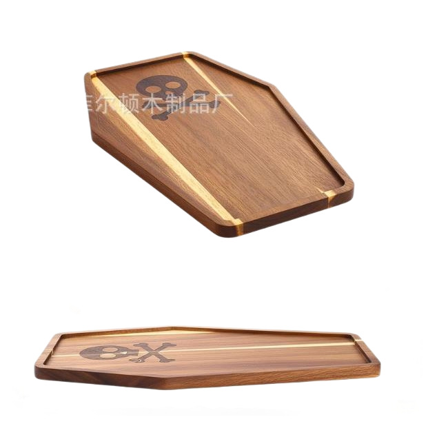 Dessert bread plate, afternoon tea fruit plate, acacia wooden pallet