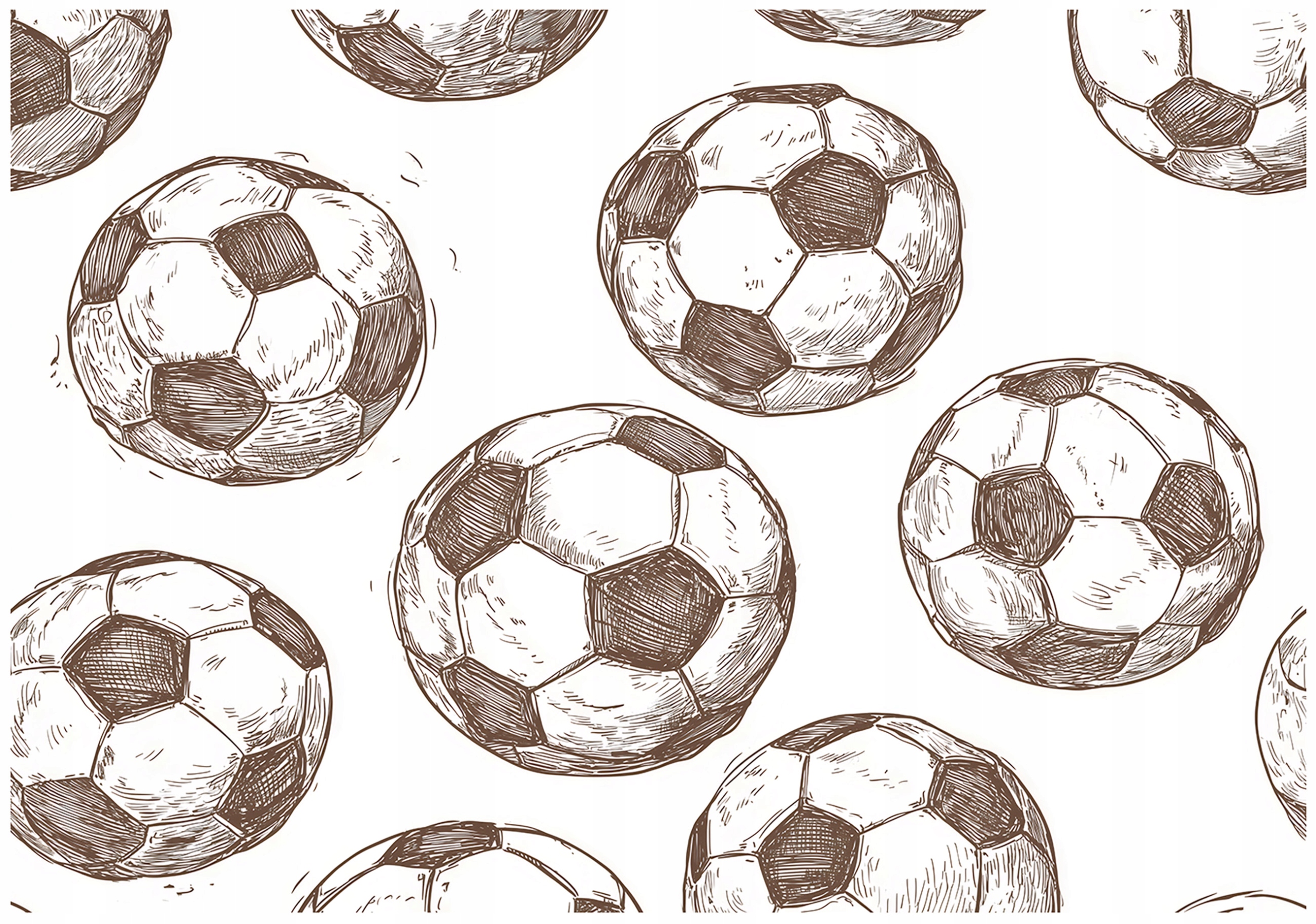 Football-themed wallpaper for boys, beige, children's wallpaper