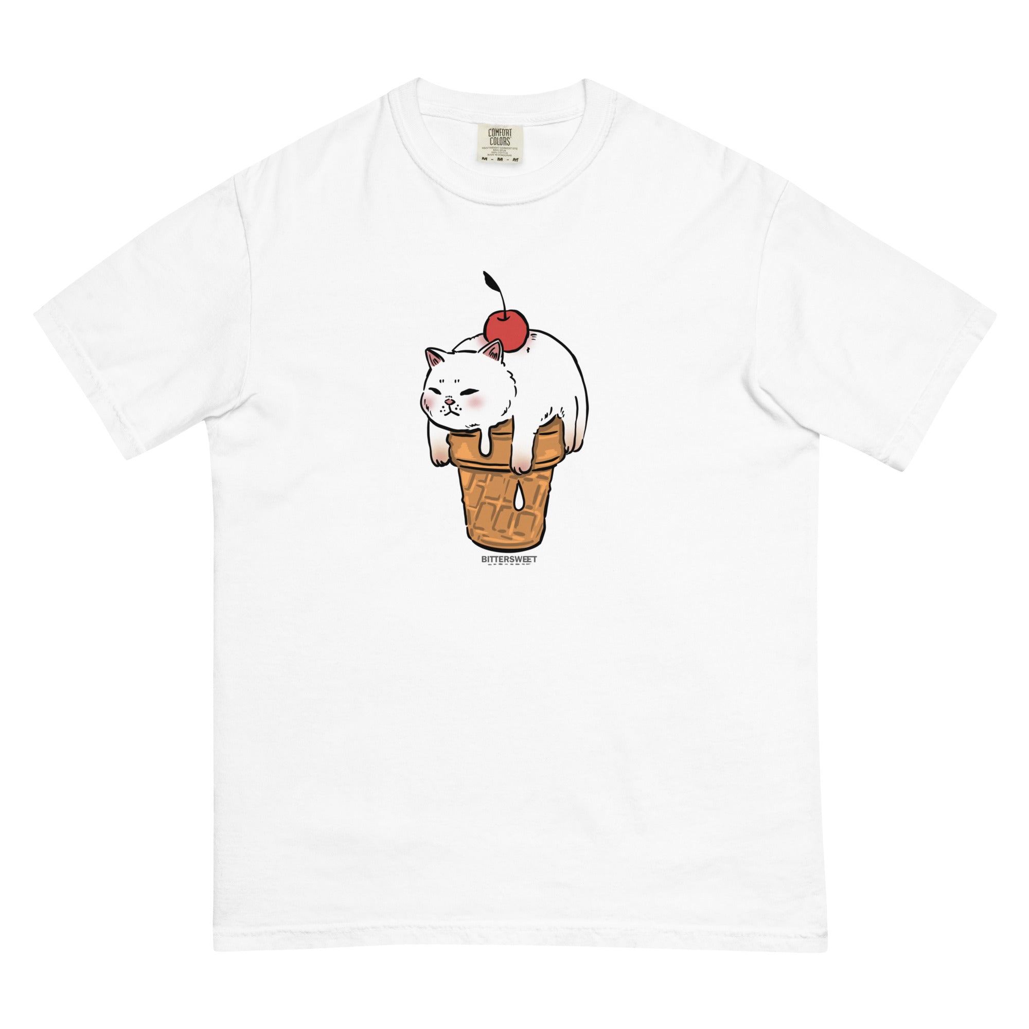 Cat ice cream graphic tee. funny cat T shirt