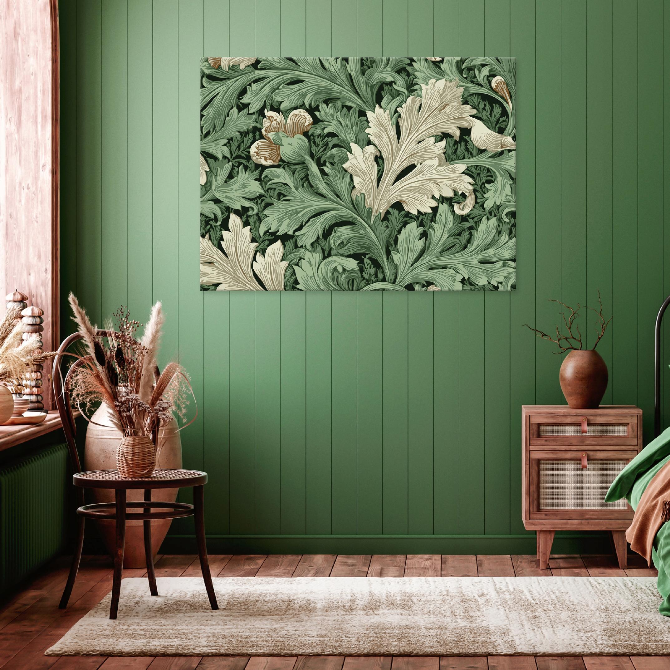 Vintage retro leaf painting on canvas, 40x30, perfect for the bedroom or living room