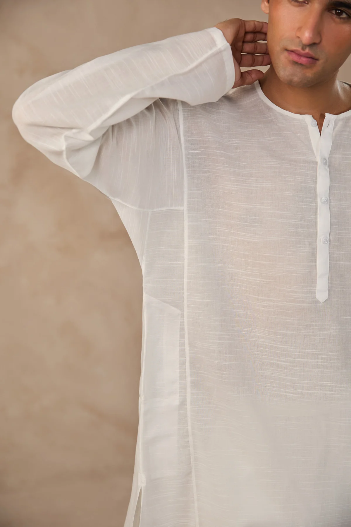 Ali Garh Kurta In Slub Ctton - SMK108126