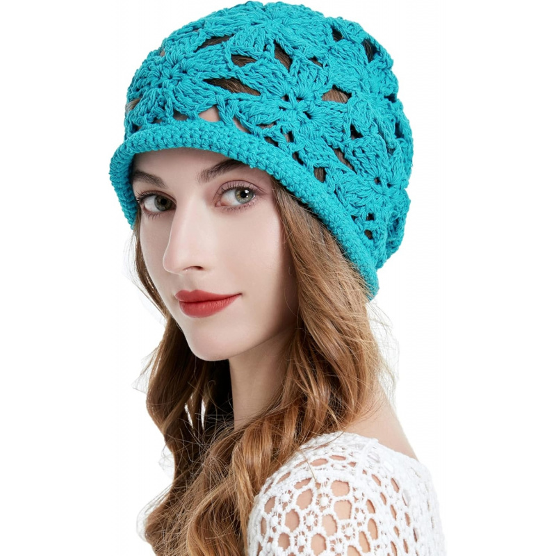 Women's Cotton Crochet Slouchy Beanie Hat