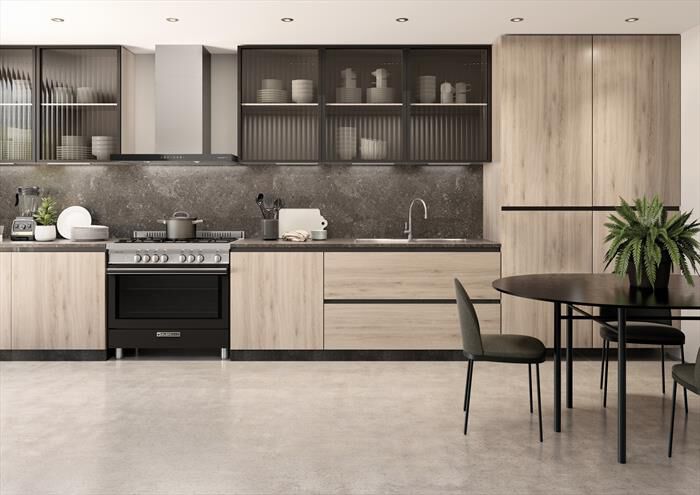 GLEM GAS - Cucina a gas ST965MBK Classe A+-Nero Carbone