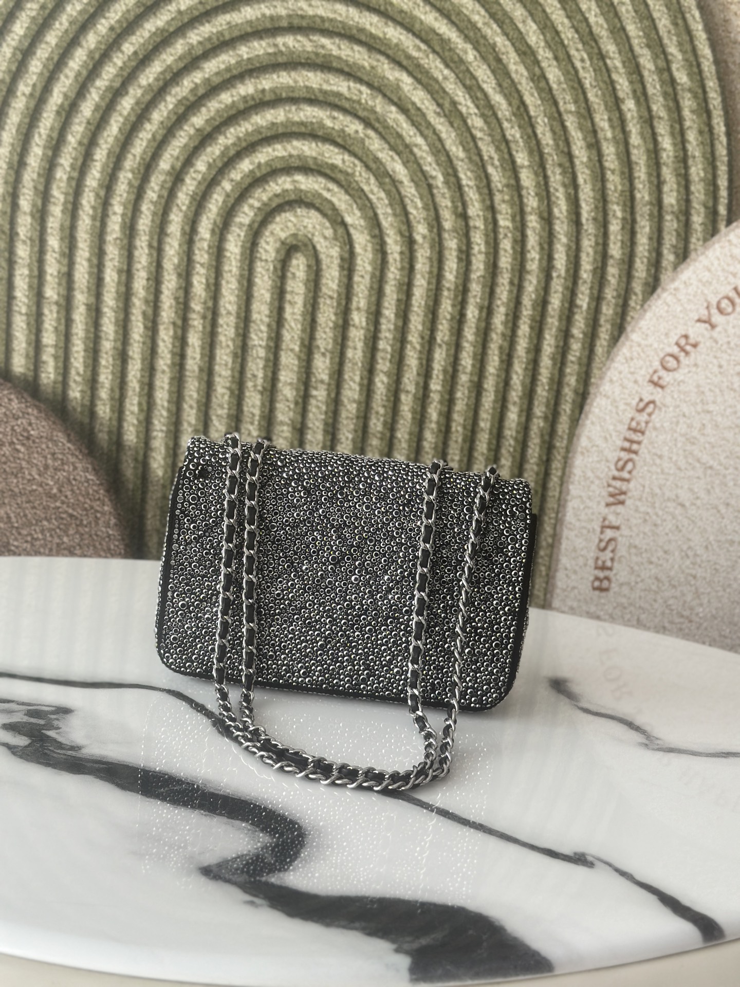 26C Cruise Collection Crystal Embellished Mini Classic Flap Bag - Mocuir