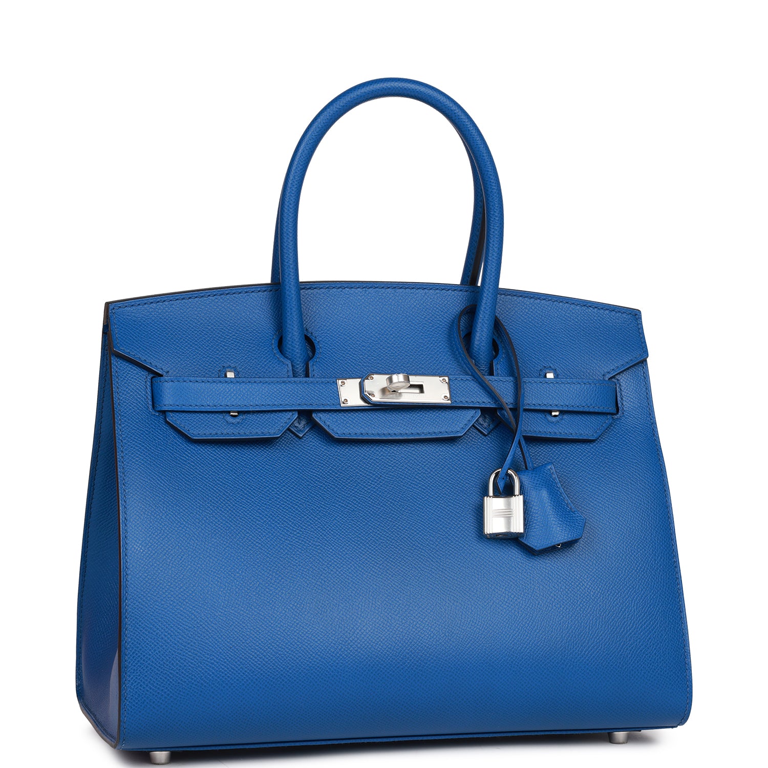 Birkin Sellier 30 Bleu France Epsom Palladium Hardware