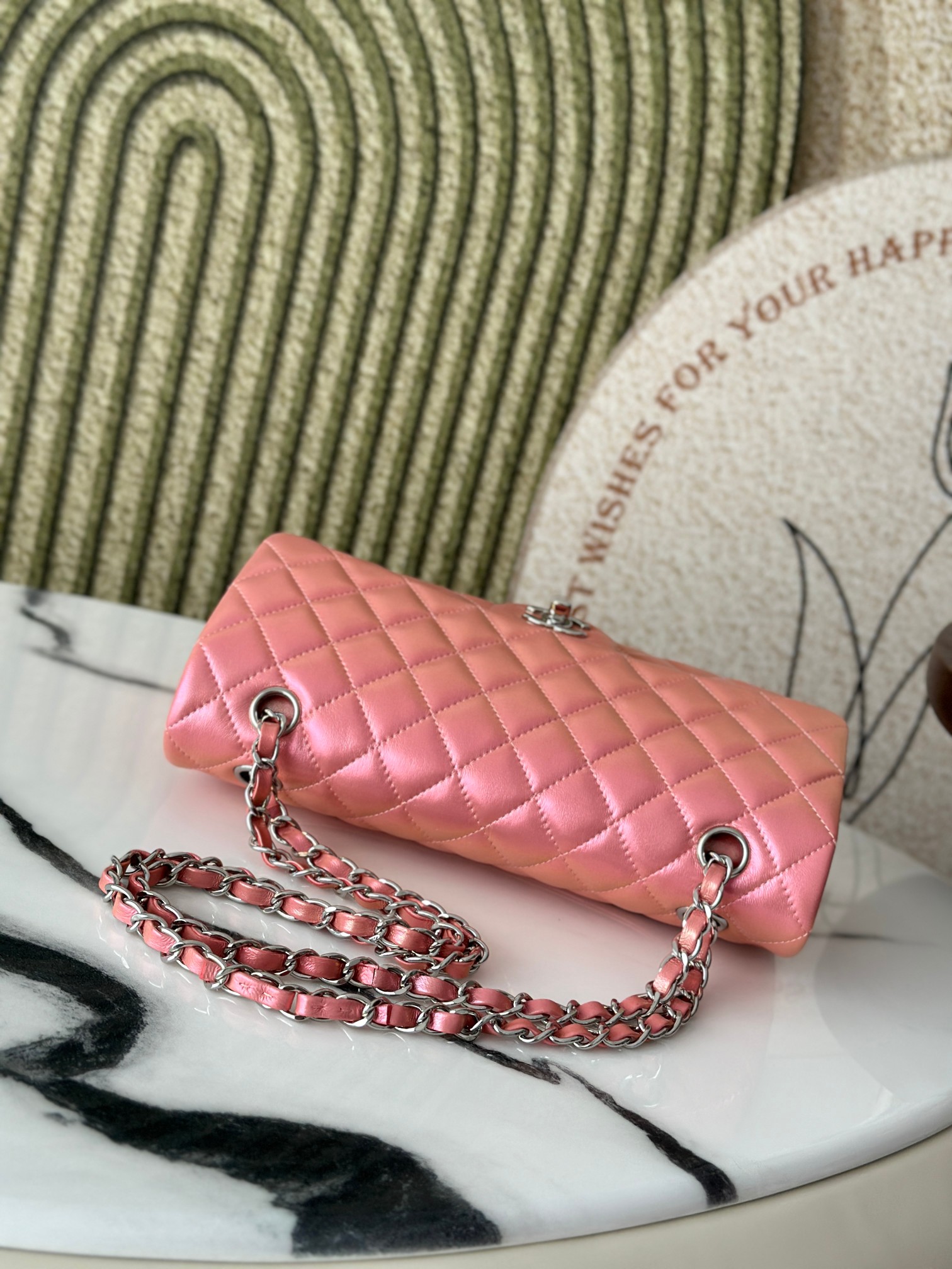 20C Spring Summer Iridescent Light Pink Calfskin Classic Flap Bag - Mocuir