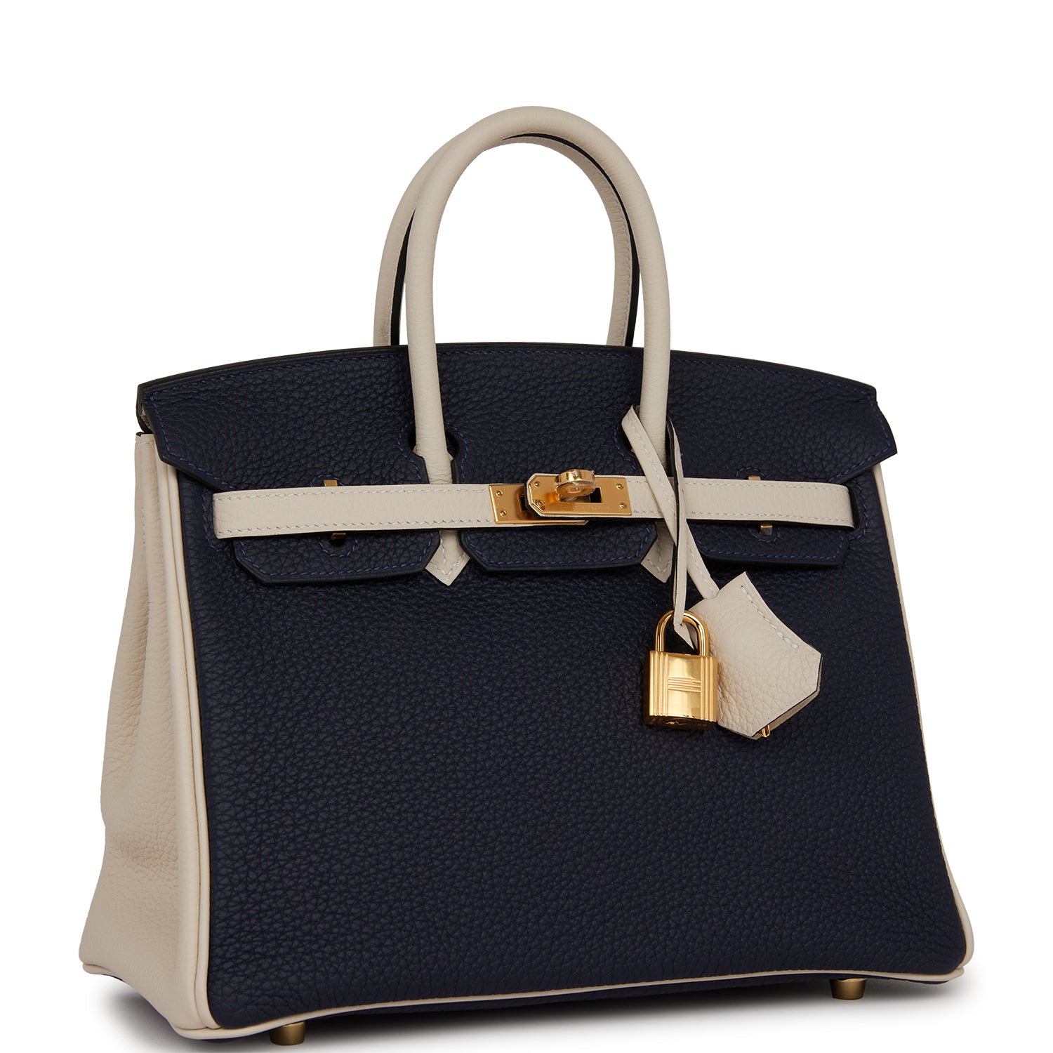 Special Order (HSS) Birkin 25 Bleu Nuit and Craie Togo Gold Hardware