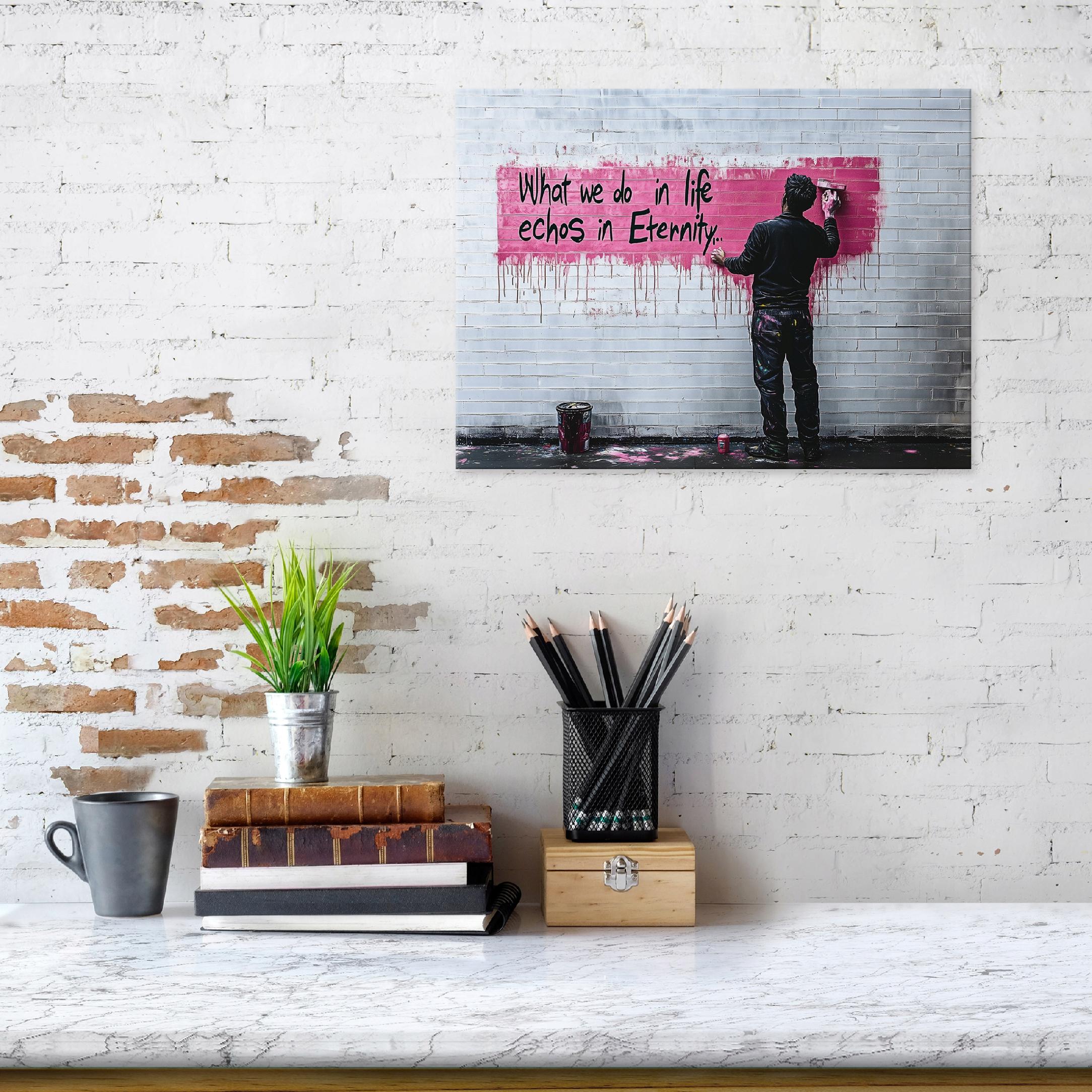 Banksy abstract gray painting for the living room, bedroom, or kitchen on canvas, 40x30