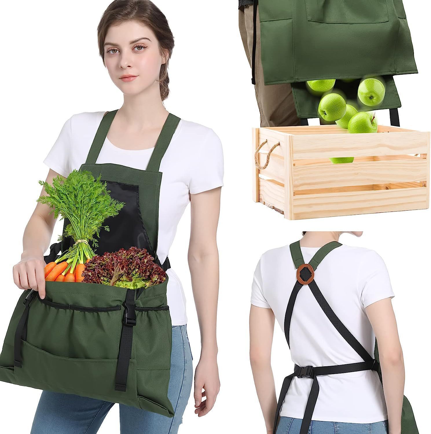 Factory Ready-Made Thick Canvas Apron Waterproof and Stain-Resistant Kitchen Coffee Milk Tea Shop Work Apron Large Capacity Thickened