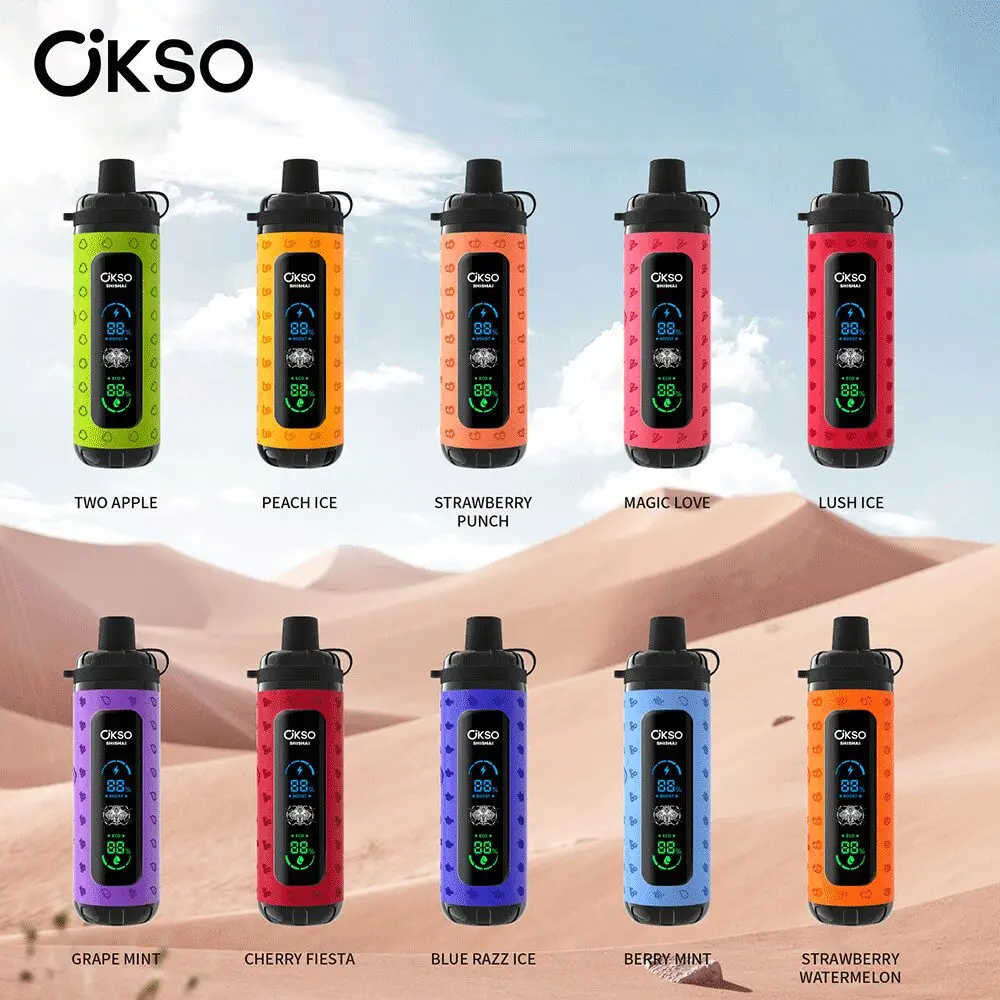 （3 pieces）OKSO ShiSha Max 40000 40K Puffs Newest LED Display Leather Disposable Vape Pen