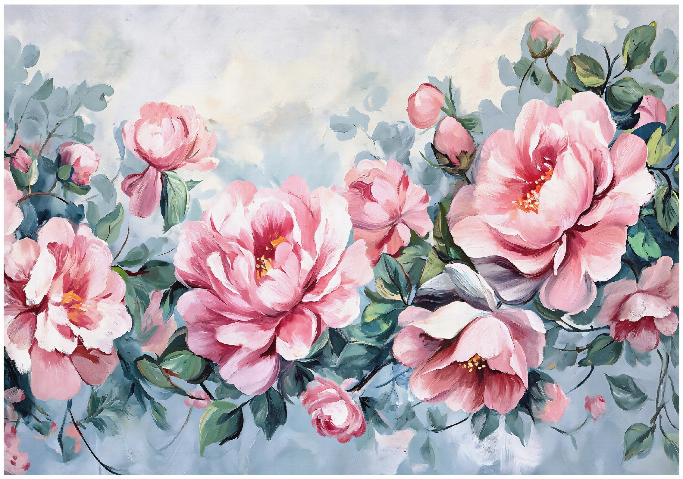 Wall mural flowers on concrete large roses for bedroom living room wallpaper