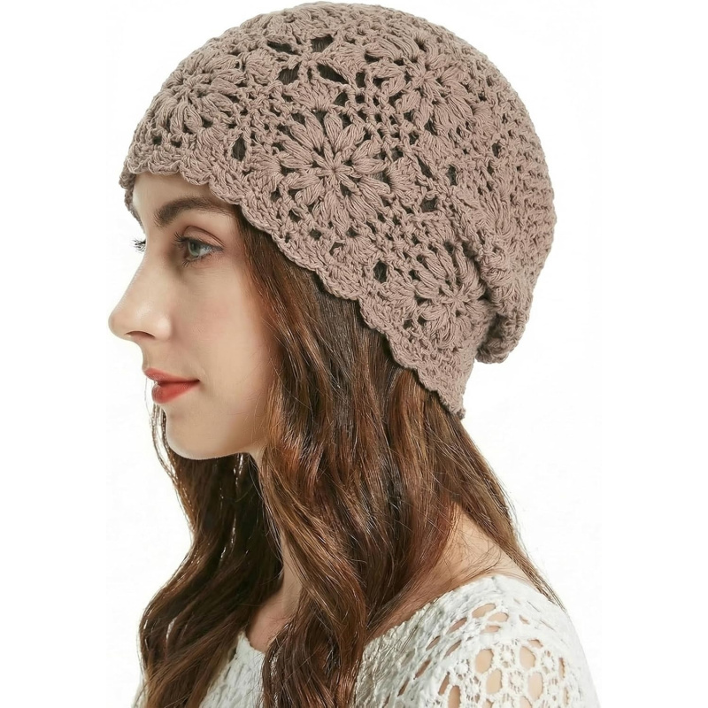 Women's Cotton Crochet Slouchy Beanie Hat