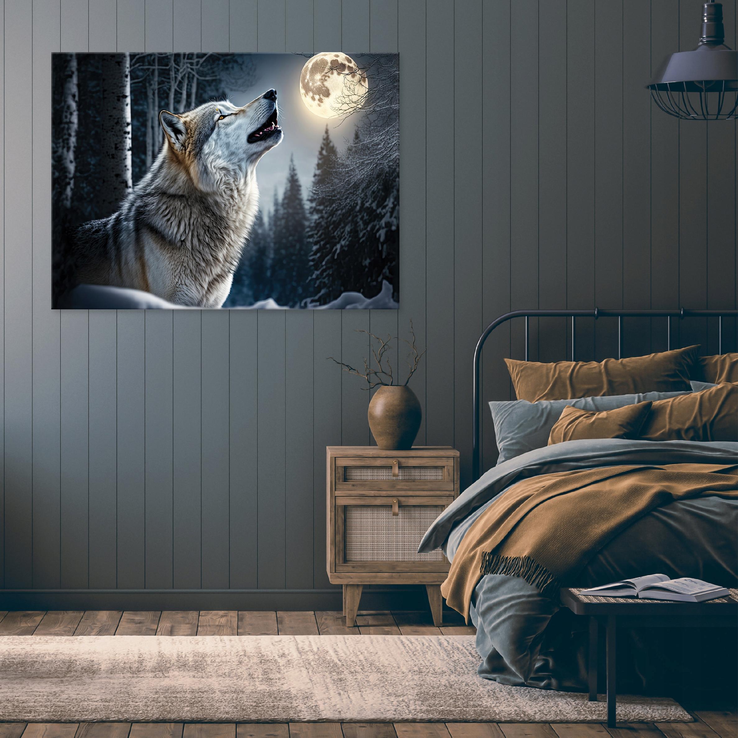 Wolf forest animals nature painting for bedroom living room on canvas 40x30