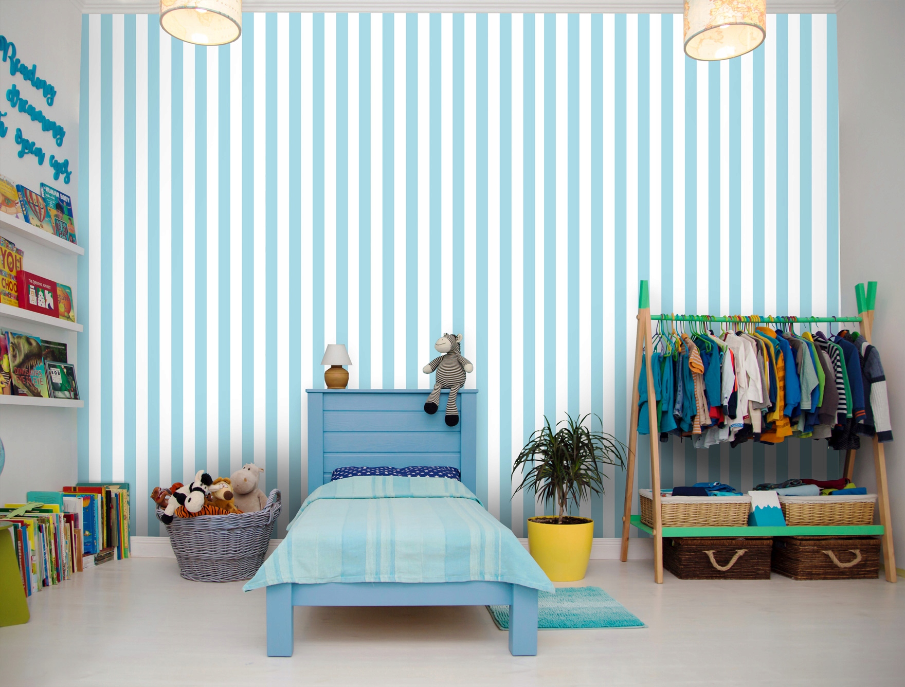 Blue striped wallpaper for walls wallpaper