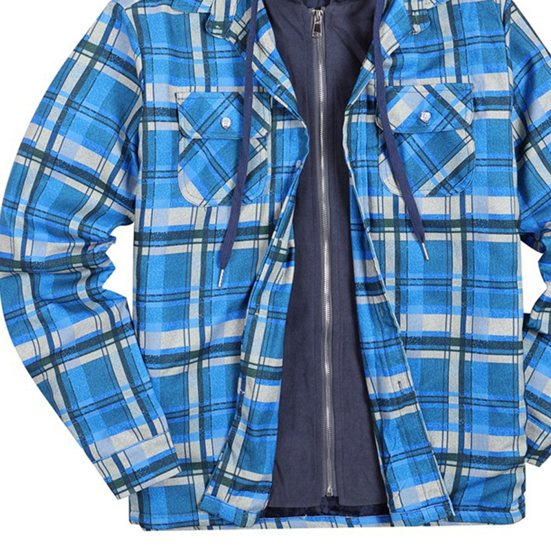 Hooded Check Padded Warm Jacket