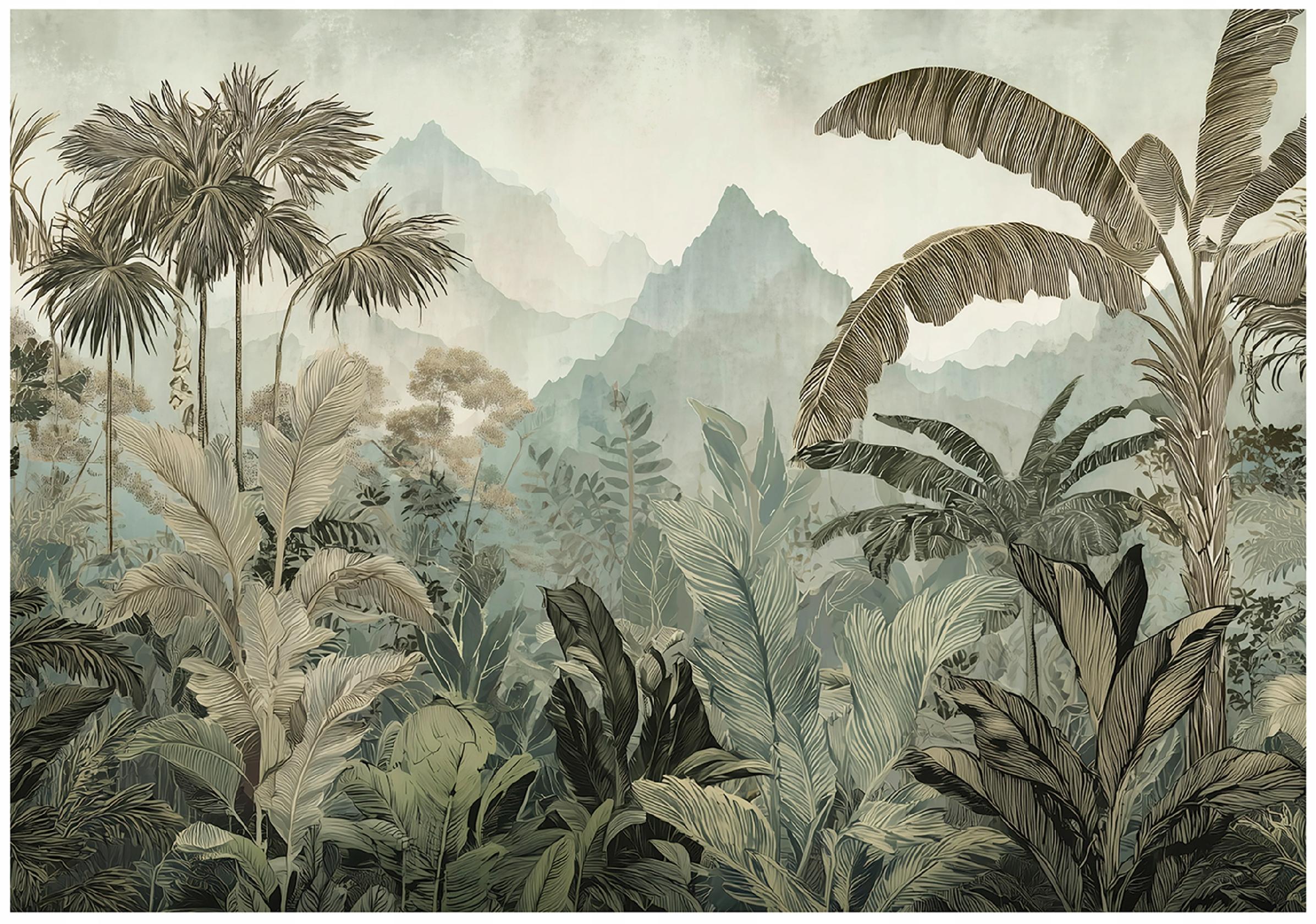 3D Jungle Tropical Forest Wall Mural for the Bedroom or Living Room
