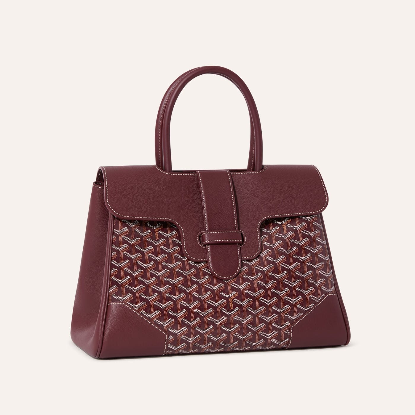 Saigon Tote Bordeaux Goyardine Canvas Palladium Hardware