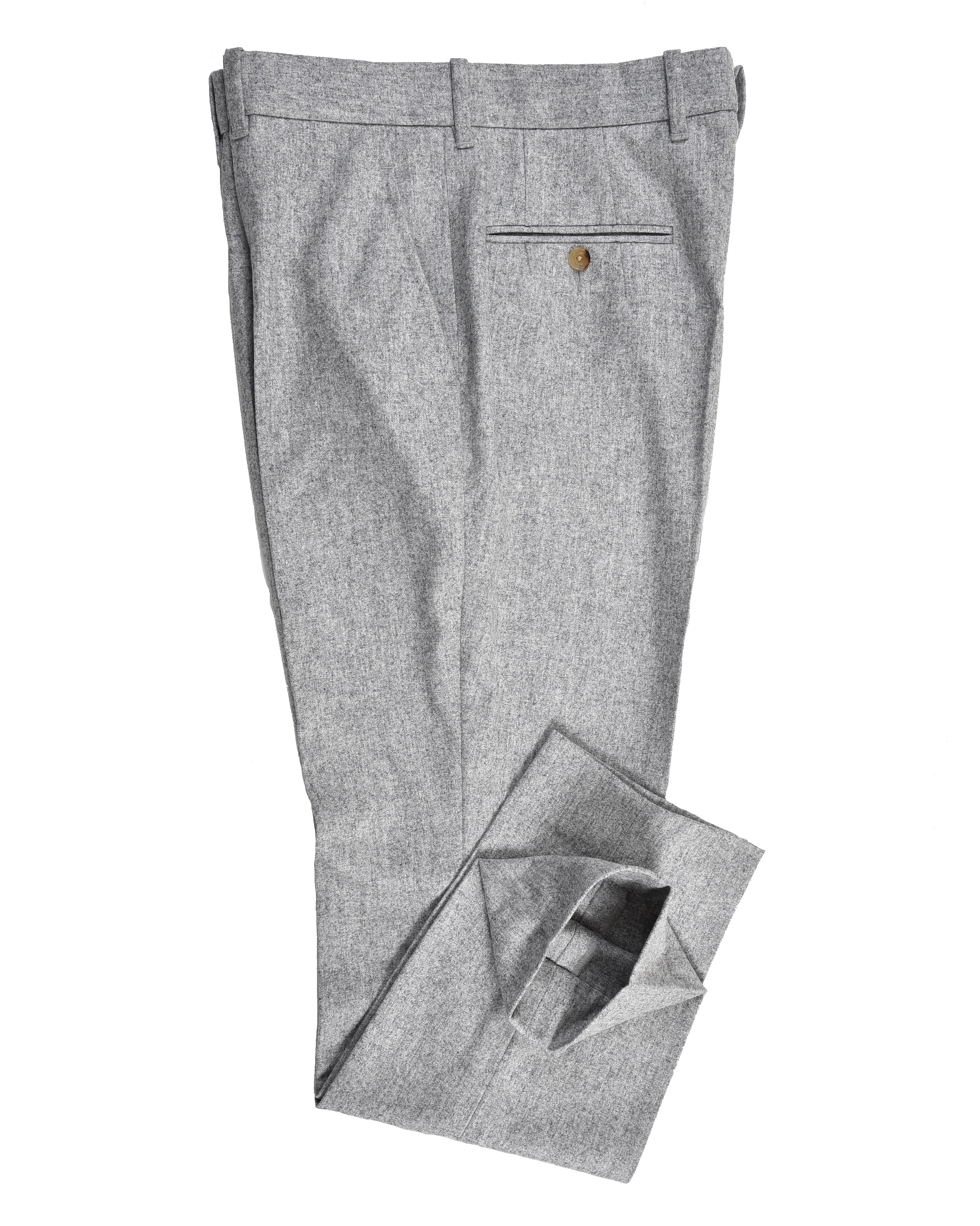 100% Wool: Ash Grey Flannel Dress Pant