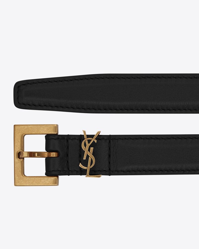 cassandre thin belt with square buckle in box leather