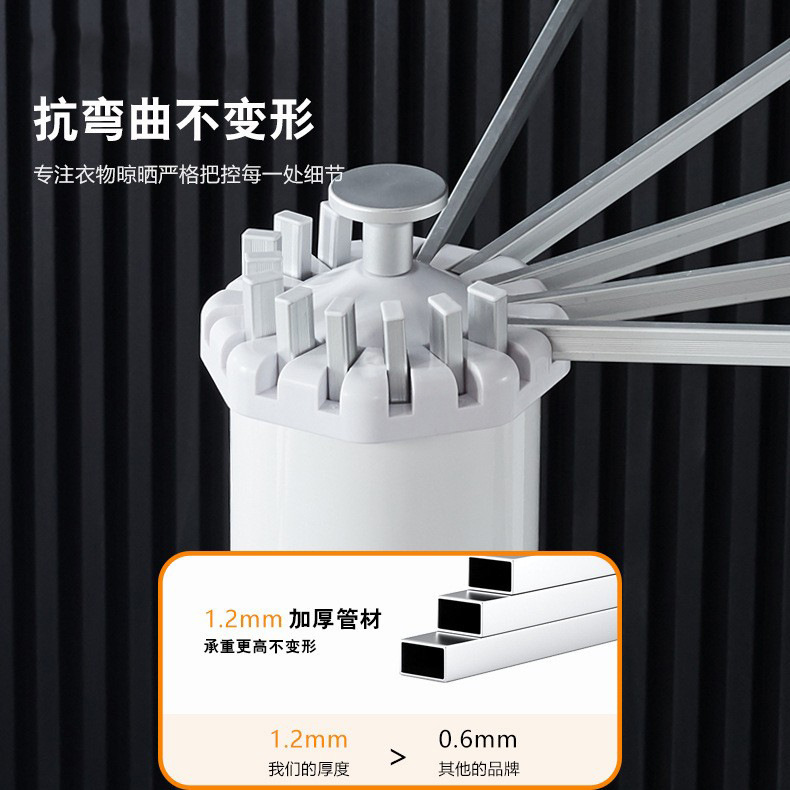 Drying Rack Household Balcony Indoor Floor Rod Folding Drying Rack Clothes Rack Installation-Free Drying Rack