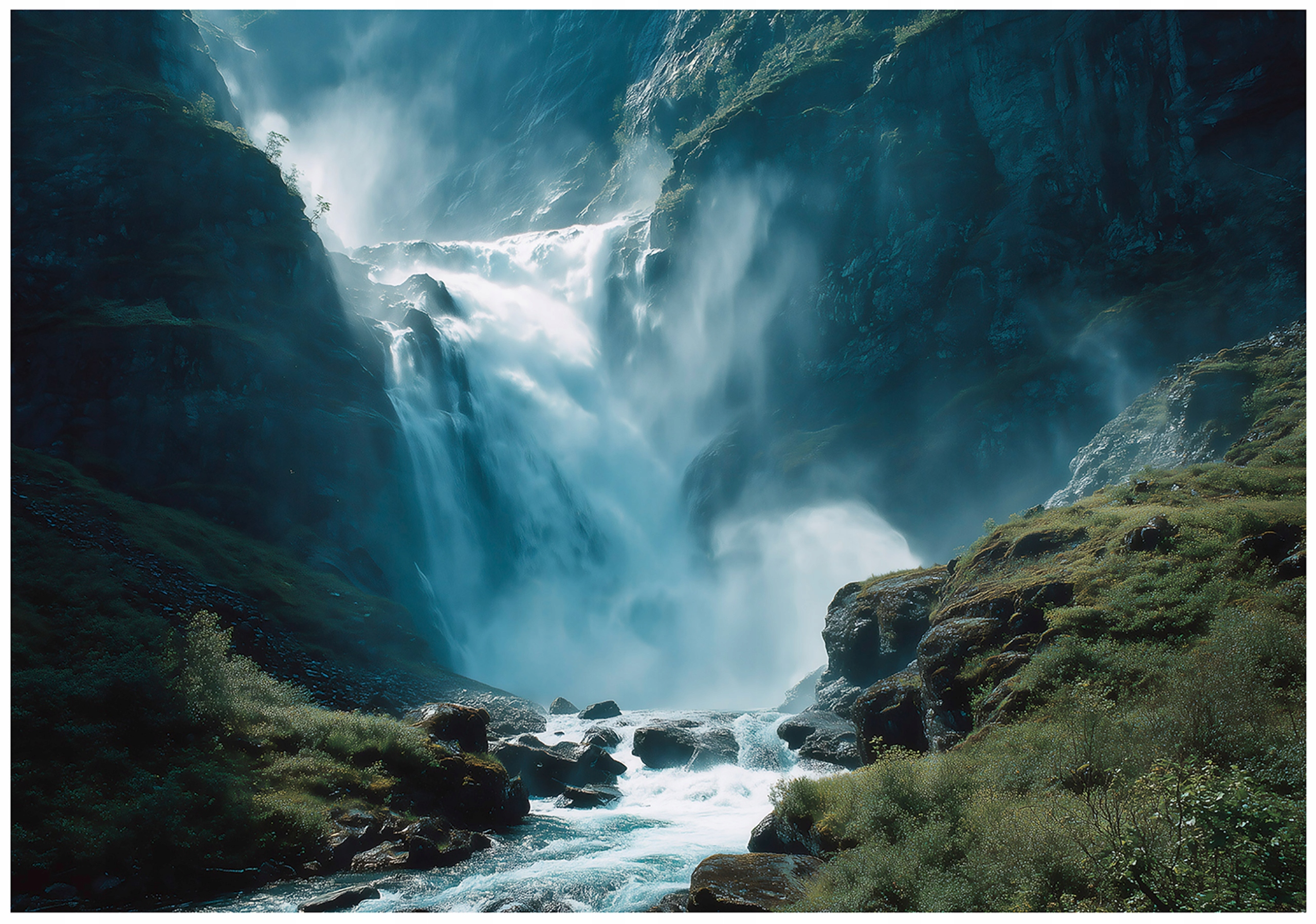 Waterfall forest nature wall mural bedroom living room wallpaper non-woven