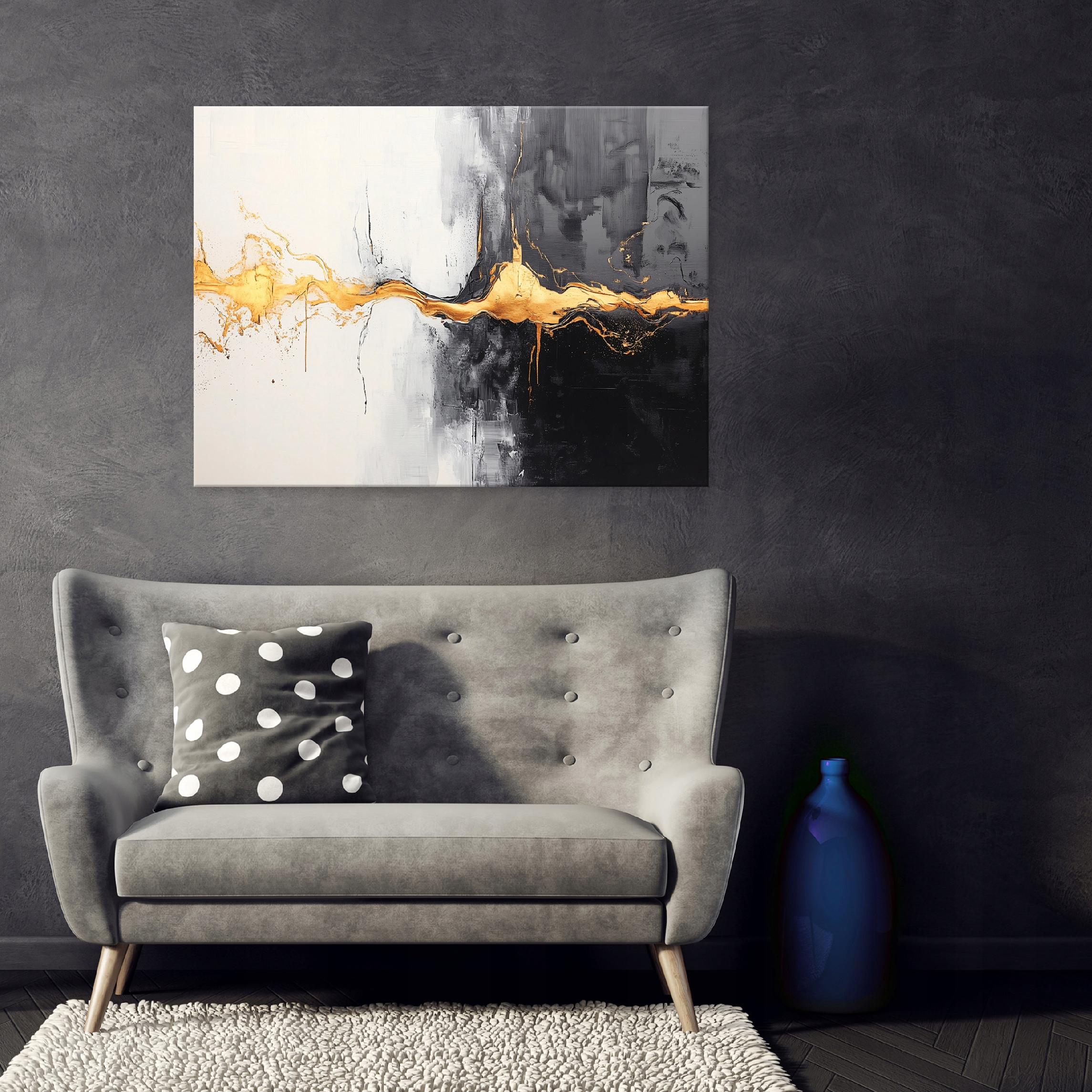 Painting for the bedroom, living room, or kitchen; abstract gold on canvas; wall art; 40x30