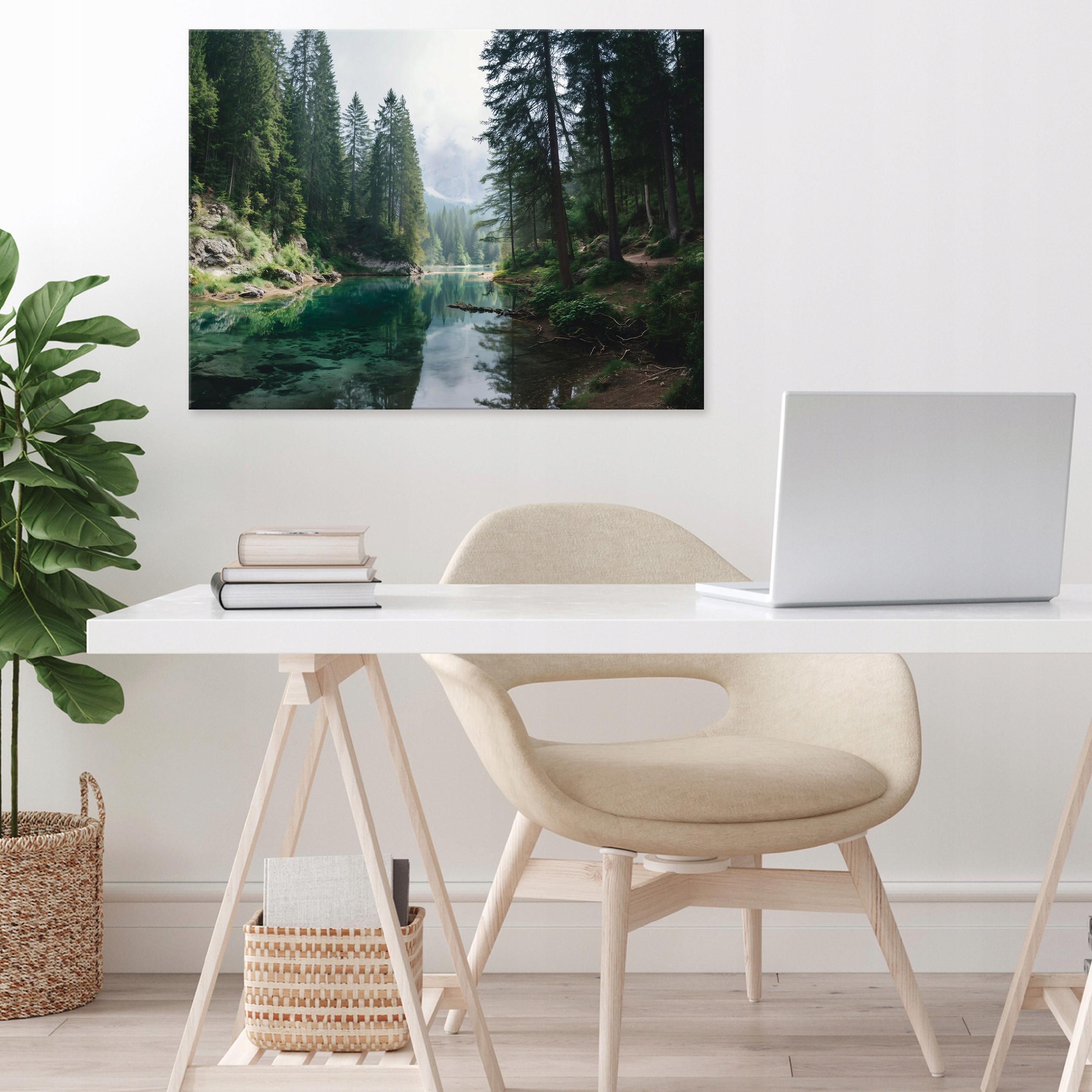 3D forest painting of trees and nature landscape for bedroom or living room on canvas, 40x30