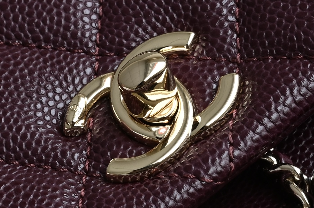 Duma Backpack in Dark Burgundy Quilted Shiny Caviar Leather with Light Gold-Tone Metal (Model AS3856) - Mocuir