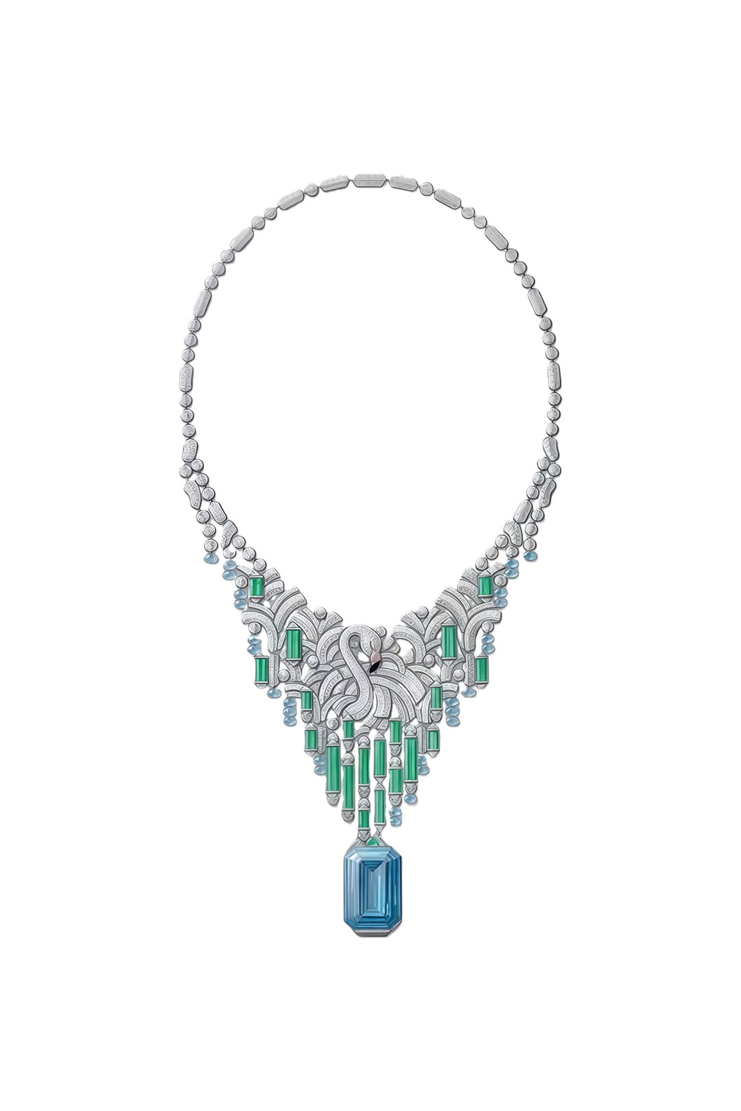 Aquamarine Flamingo Necklace