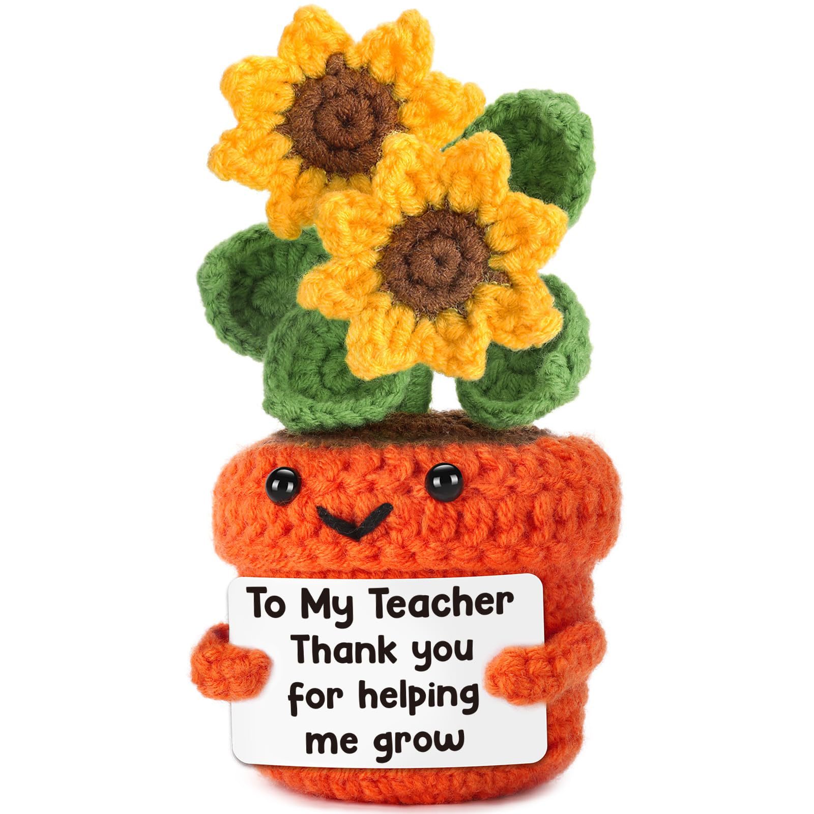 Wool knitted sunflower doll gift