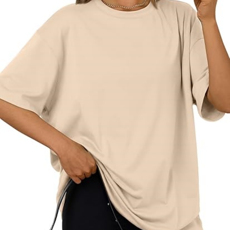 Womens Oversized T-Shirts Short Sleeve Crew Neck Summer Tops