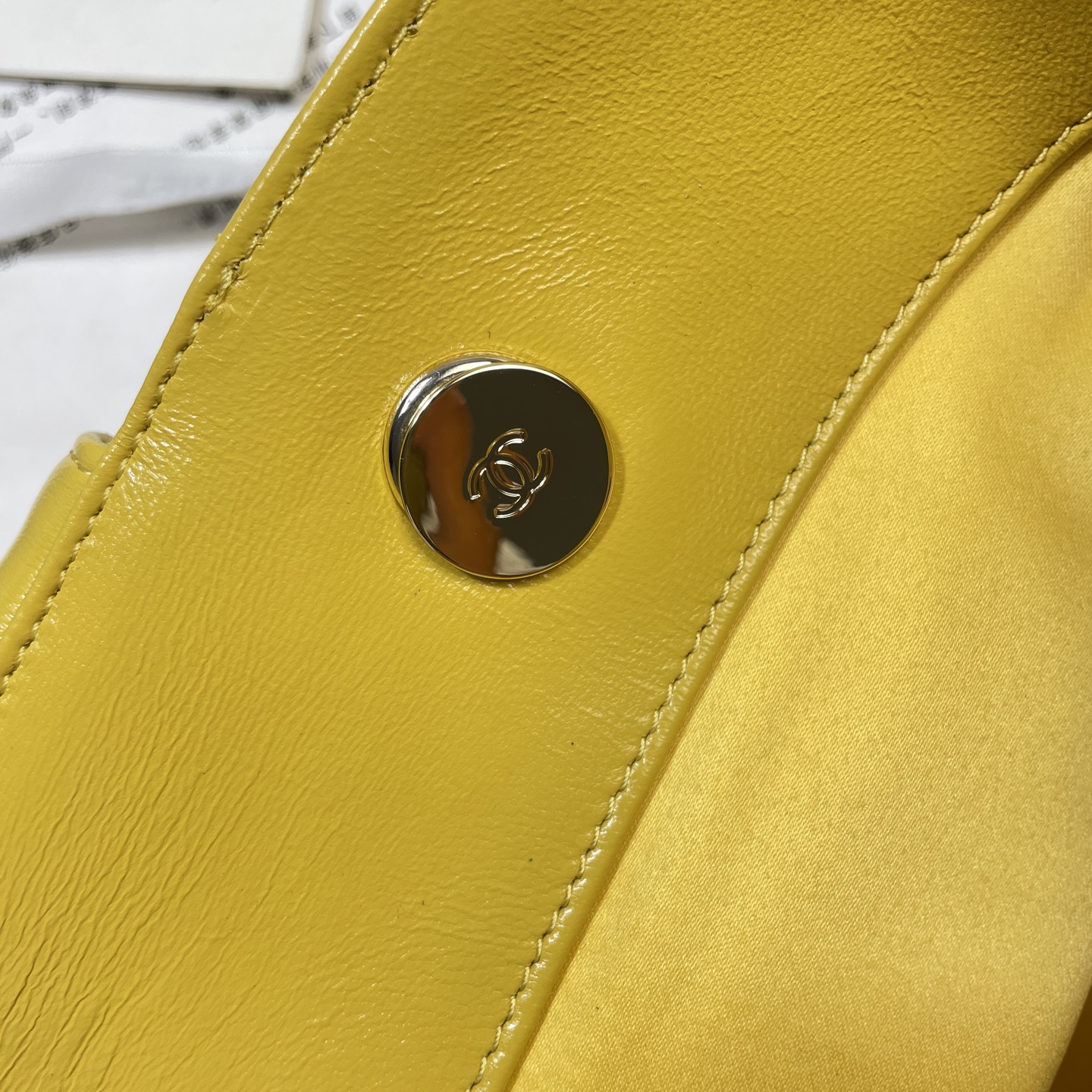 Straw and Lambskin Small Tote Bag with Pouch in Bright Yellow with Light Gold Hardware - Mocuir