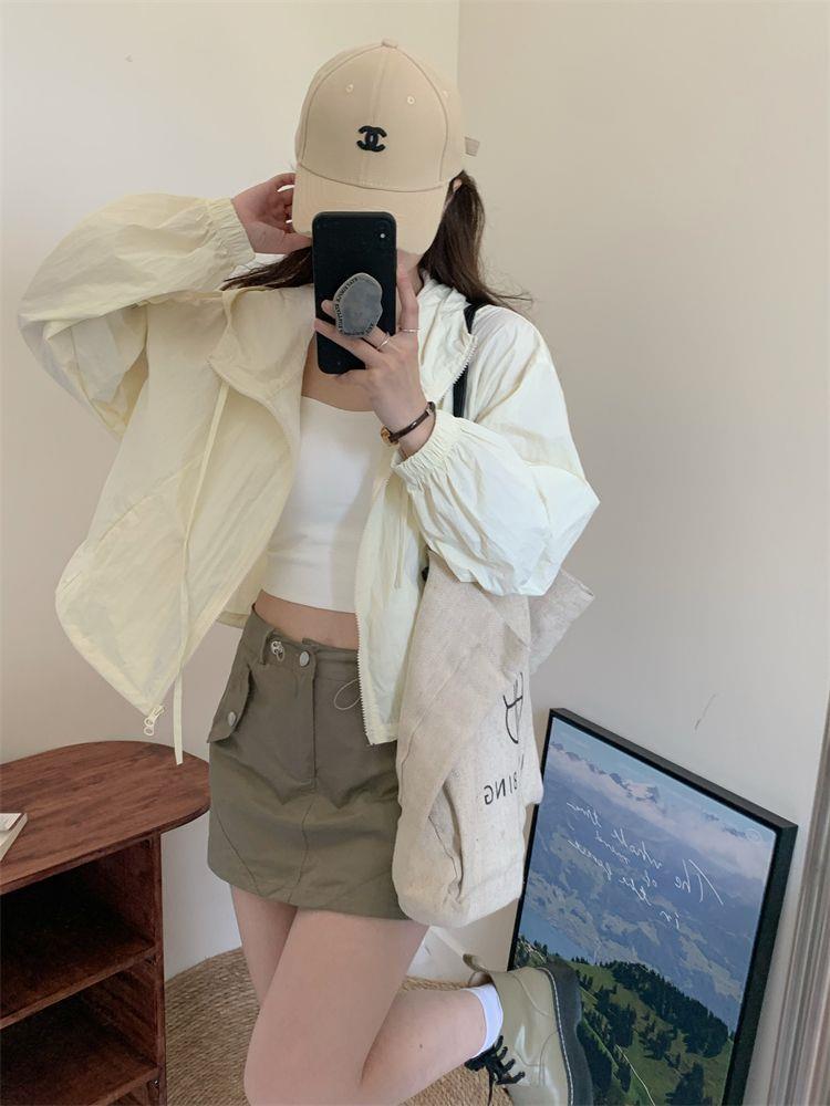 Thin high-end joker drawstring casual coat in summer
