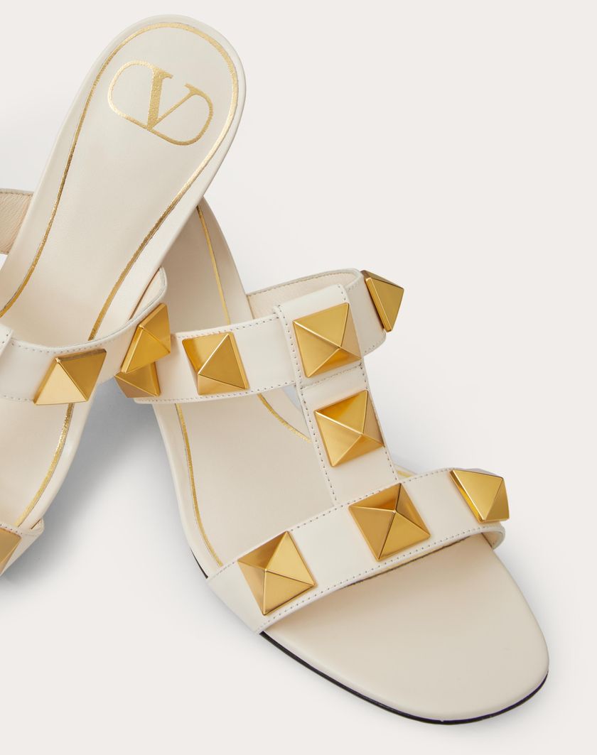 ROMAN STUD CALFSKIN SLIDE SANDAL 60 MM