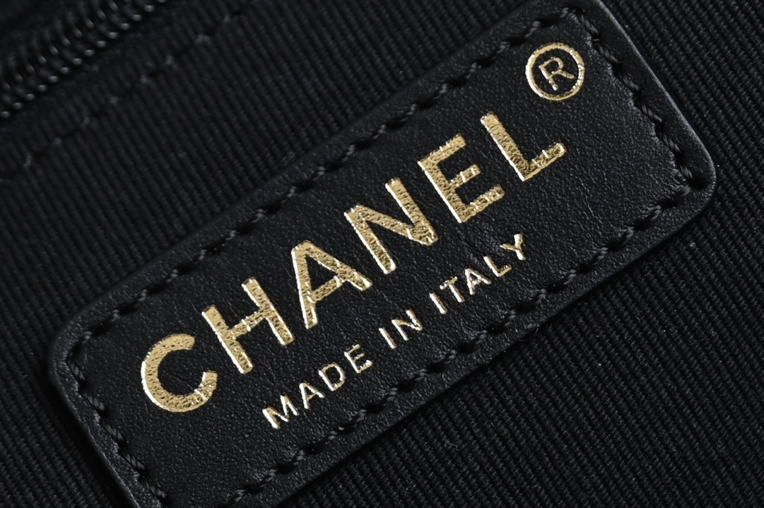 23P24C Vanity Case Shoulder Bag in Black Shiny Lambskin with Gold-Tone Hardware (Model AS3737) - Mocuir