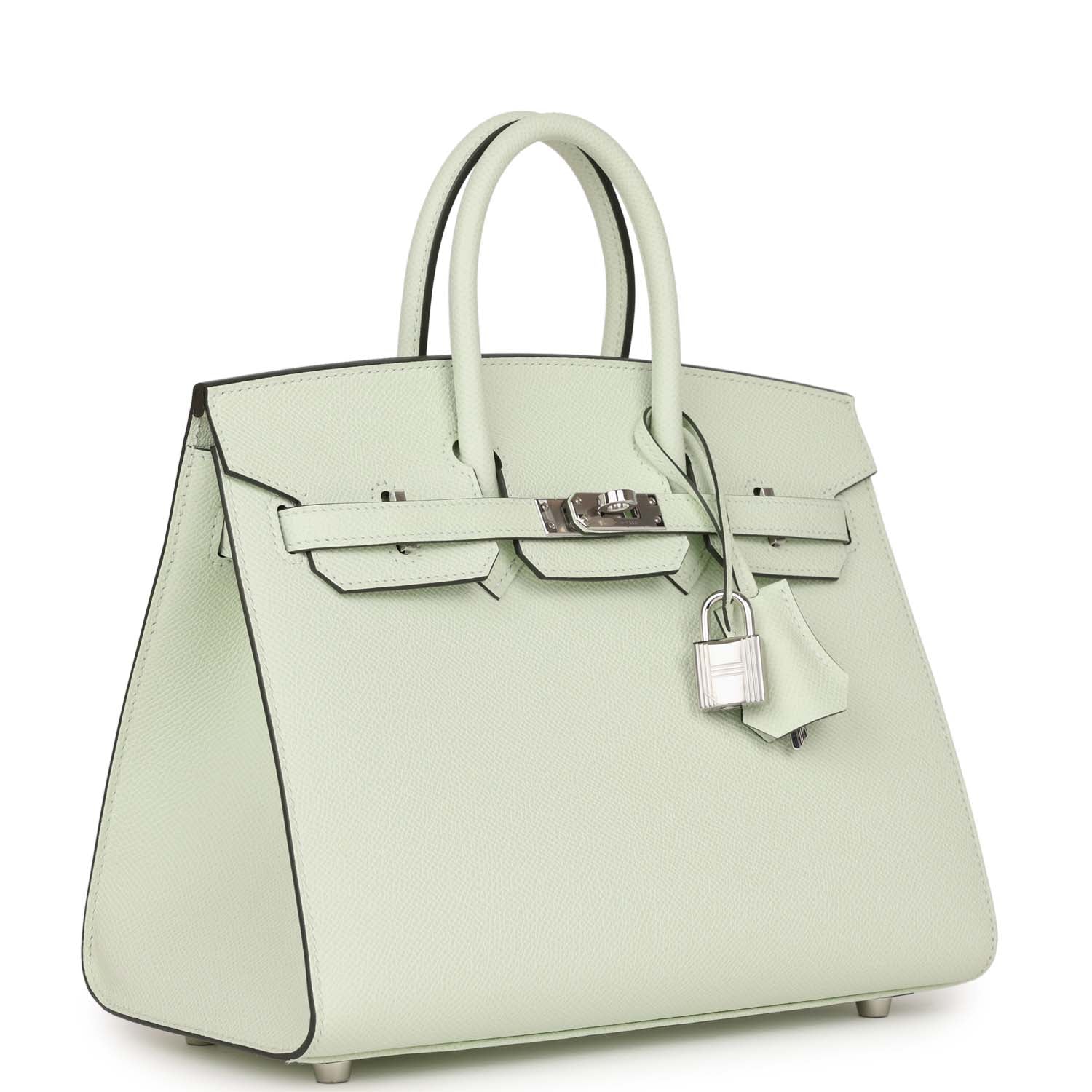 Birkin Sellier 25 Vert Fizz Epsom Palladium Hardware
