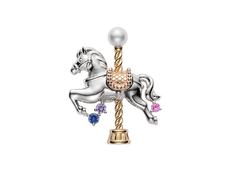 Carousel Pearl and Sapphire Brooch