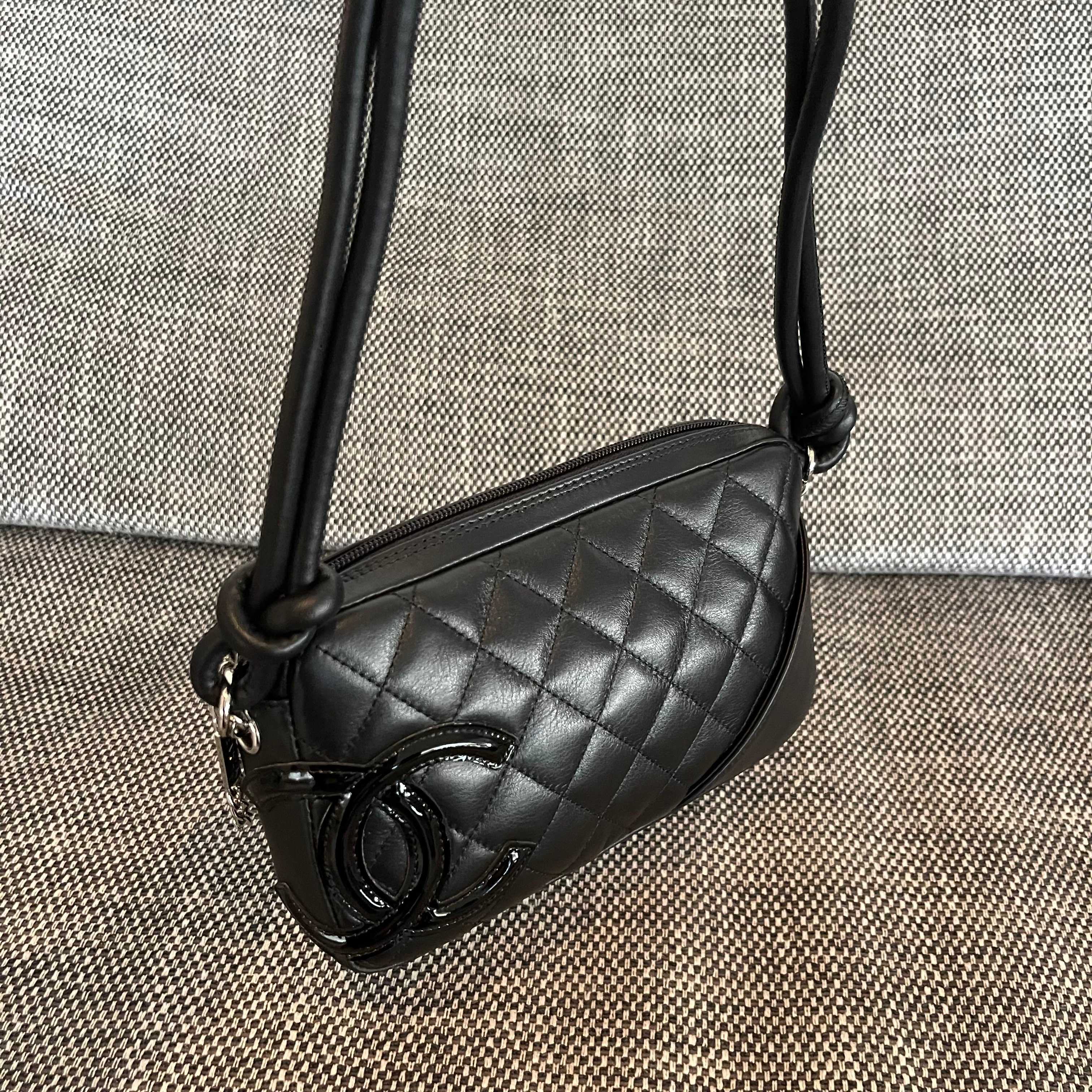 Vintage Cambon Quilted Lambskin Camera Bag in Black - Mocuir